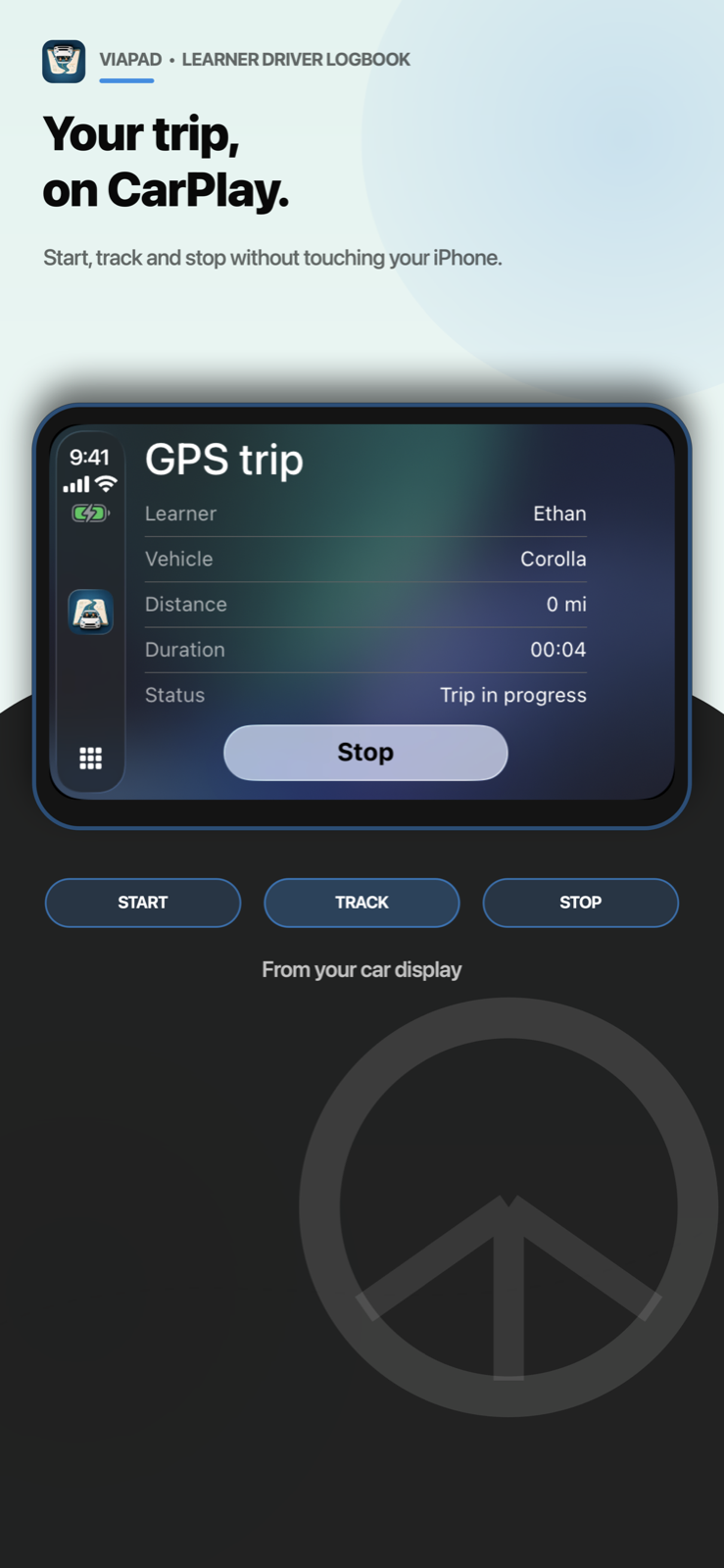 ViaPad GPS trip on CarPlay.